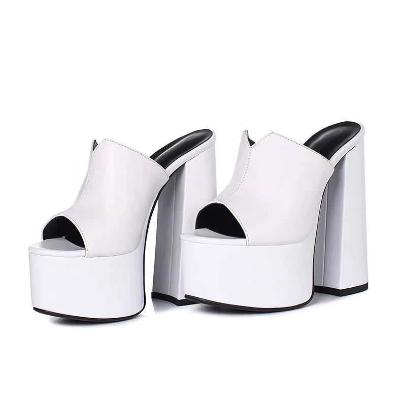ASUMER 2024 genuine leather sandals women fashion brand thick high heel party Night Club Shoes sexy platform sandals ladies - Kimlud