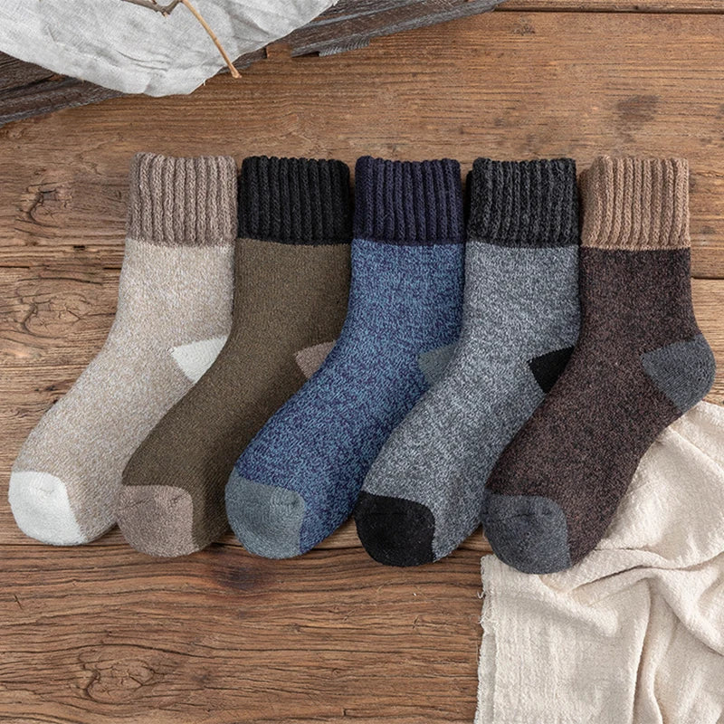 5Pairs/Lot Winter Thicken Wool Socks Men's High Quality Towel Keep Warm Sock Cotton Christmas Gift Socks For Male...