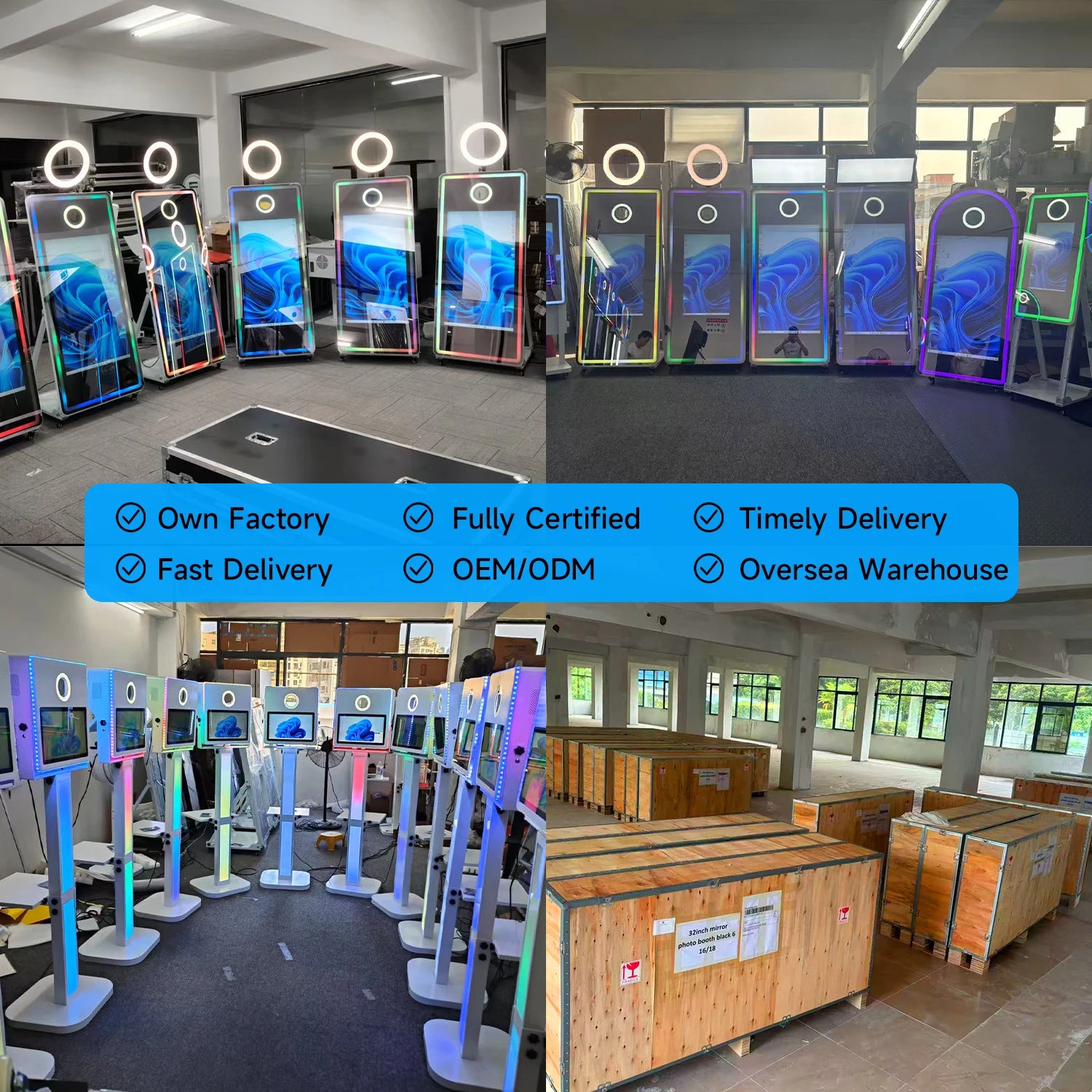 Factory Direct 65 Inch Photobooth Mirror 43 Inch Touch Screen SLR Instant Print Selfie Event Magic Photo Booth Machine |...
