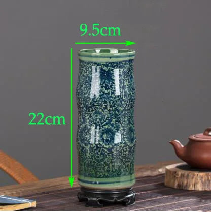 Chinese Jingdezhen Blue White Porcelain Antique Ceramic Vase Home Livingroom Table Figurines Decoration Store Flower Pot Crafts