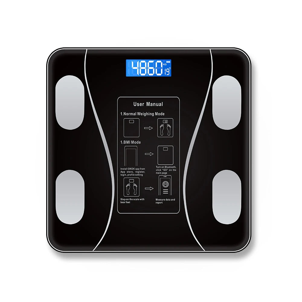 Body Fat Scale Smart Wireless Digital Bathroom Weight Scale Body Composition Analyzer With Smartphone App Bluetooth-compatible - Kimlud