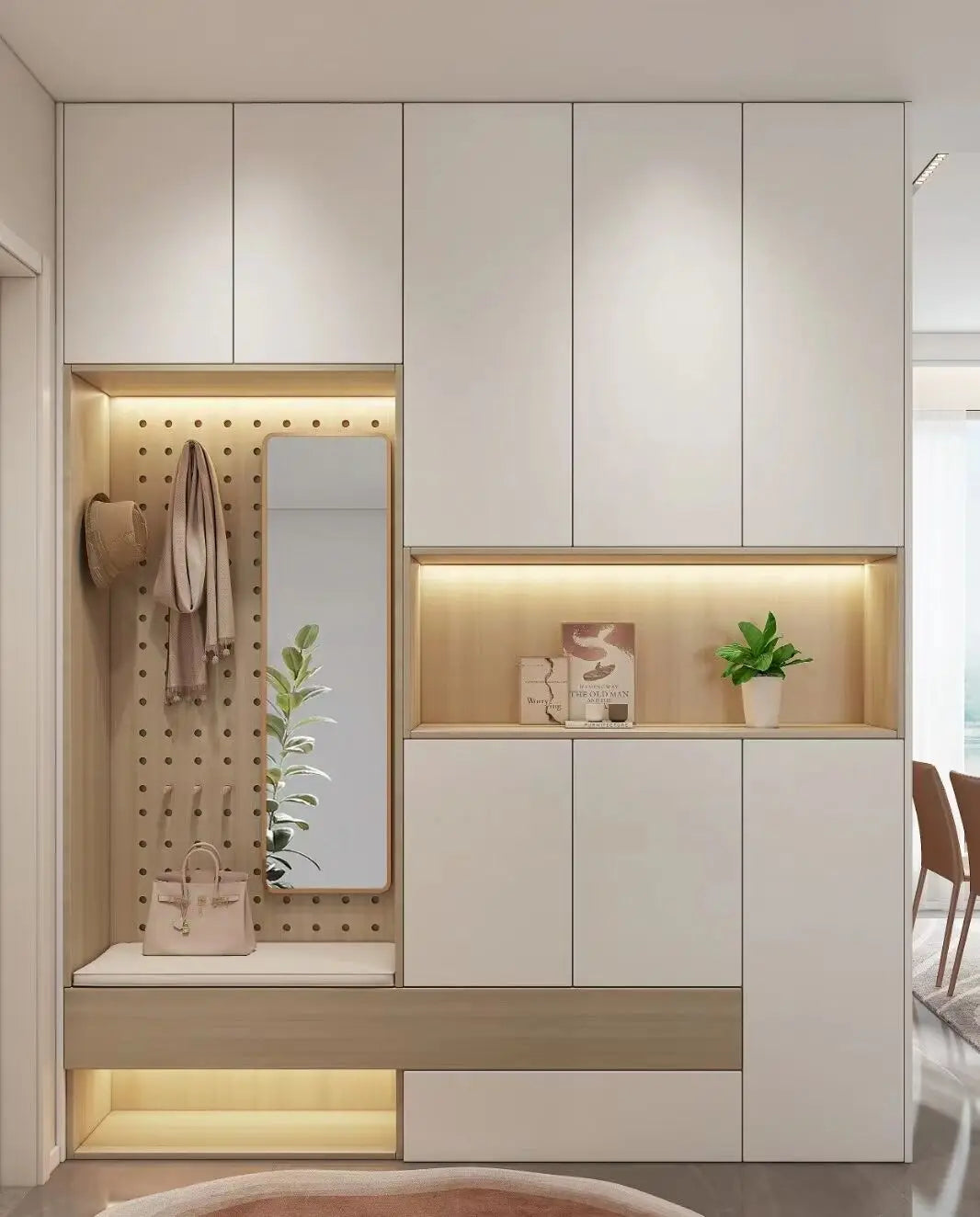 Customized Modern Design Wooden Shoe Cabinet with Bench for Home or Apartment Living Room Furniture for Hotels | Kimlud...