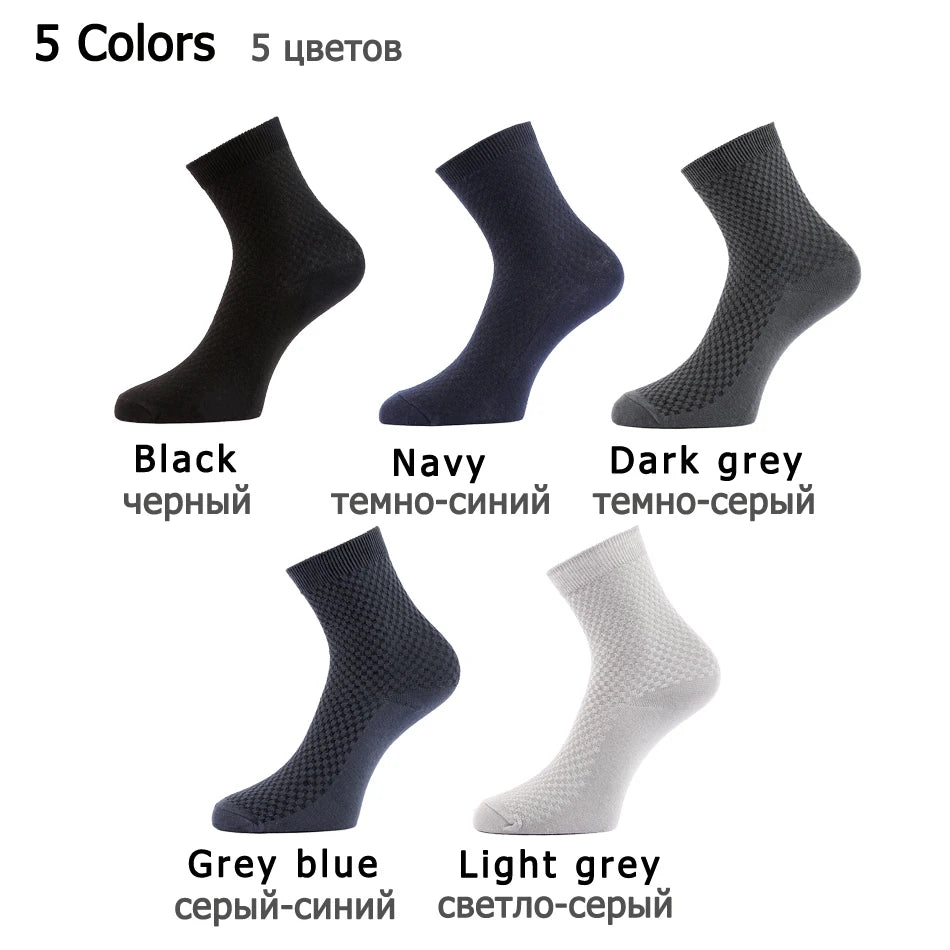 10 Pairs High Quality Bamboo Fiber Men's Socks Business Breathable Deodorant Compression Socks Men Long Big Size EUR...