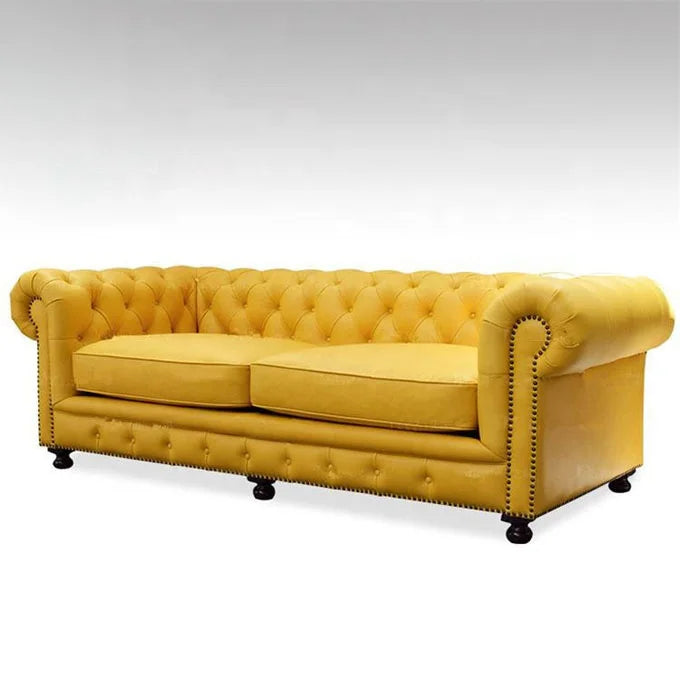 Hot Selling European Chesterfield 3 2 1seater Leather Sofa Set Living Room Furniture | Kimlud Luxury Chair