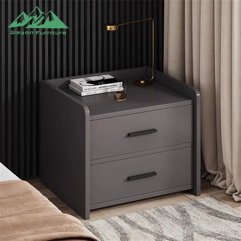 Wayon Furniture Modern Simple Bedside Cabinet with 2 Drawers Minimalist Design for Bedroom Nightstand Storage - Kimlud