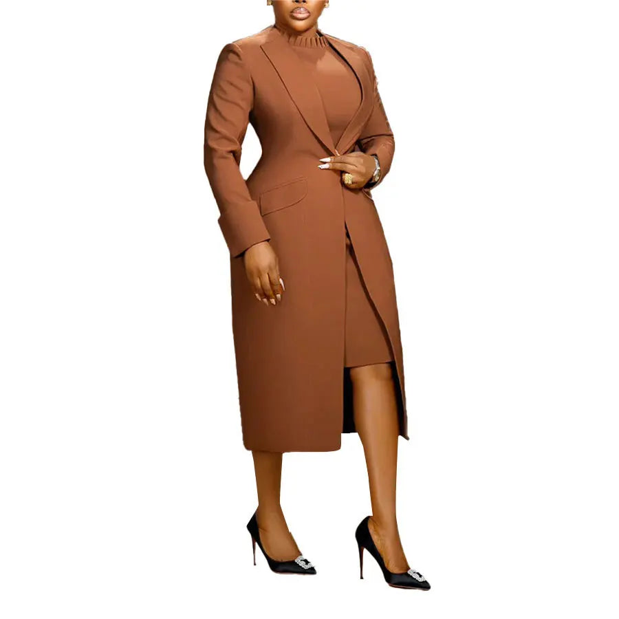 Women's Suit Office Popular Laps Waist Back Split Dress Jacket Casual Women's Two-piece Set | Kimlud Office Premium Coat