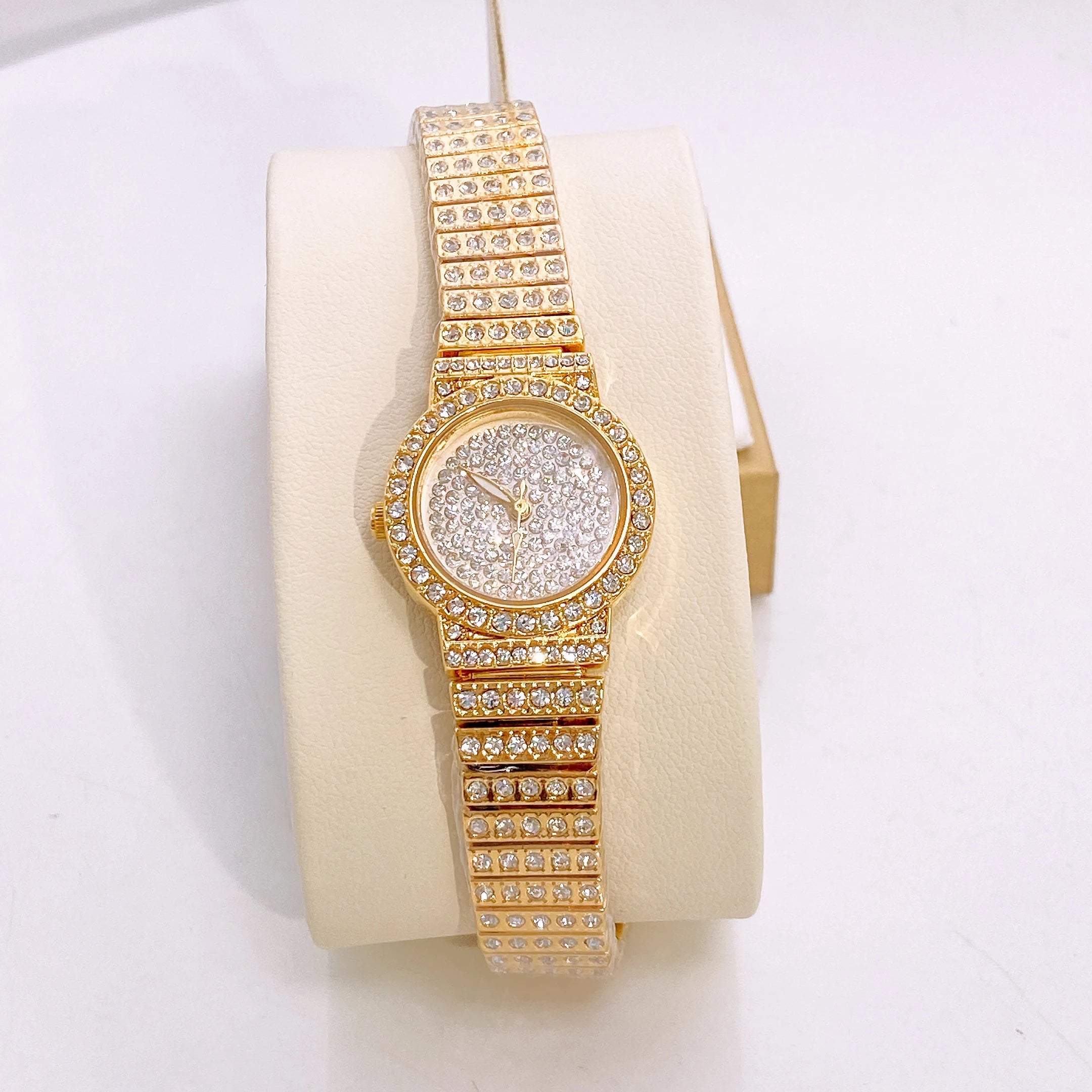 Latest Popular Fashion Gold Plated Bangle Bracelet Watch Wedding Party Gift Birthday Bridal Wristwatch