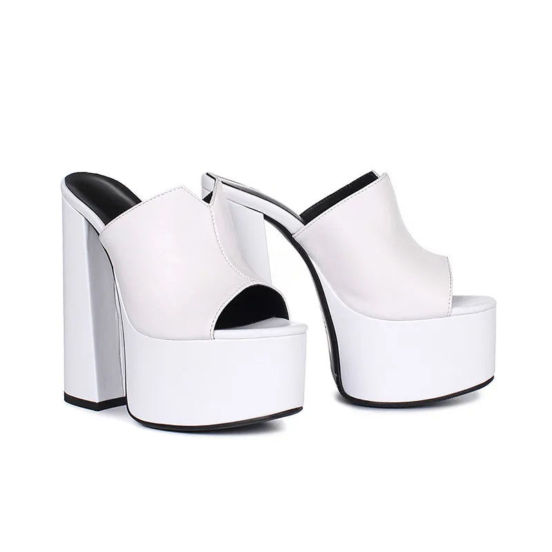ASUMER 2024 genuine leather sandals women fashion brand thick high heel party Night Club Shoes sexy platform sandals ladies - Kimlud