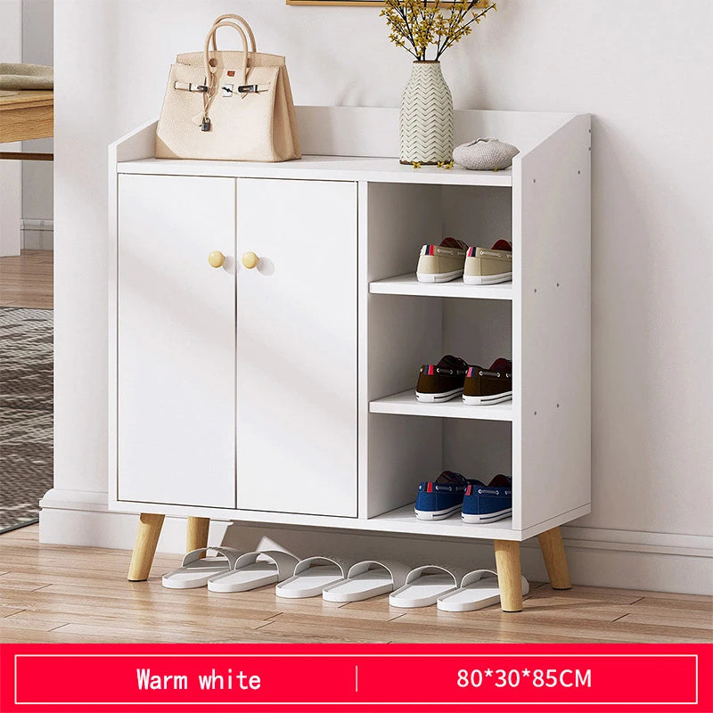 Convertible Wooden Bench Shoe Organizer Storage Shelf Space-Saving Living Room Furniture Door for Hospital Hotel Use...