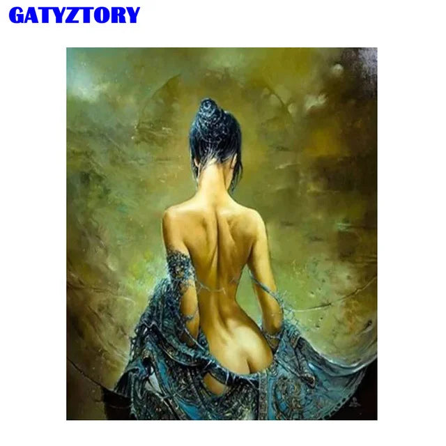 GATYZTORY DIY Painting By Numbers Abstract Figure HandPainted Oil Painting Drawing On Canvas Custom Photo Home Decoration