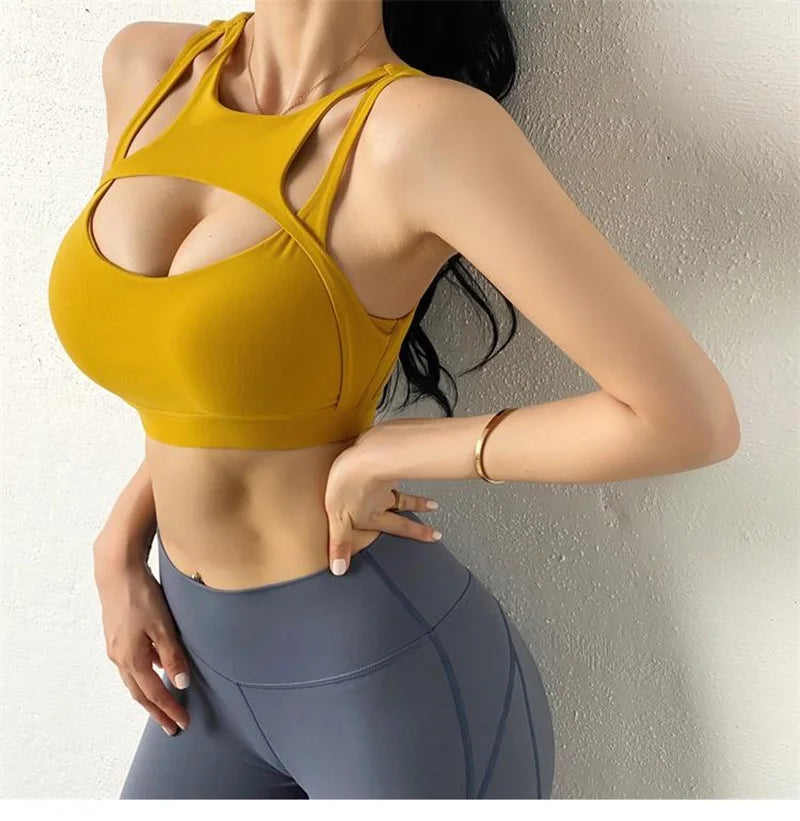Cloud Hide Super Sexy Women Sports Bra Fitness Yoga Crop Tank Top Underwear Athletic Vest Shockproof Shirt Running Sportswear