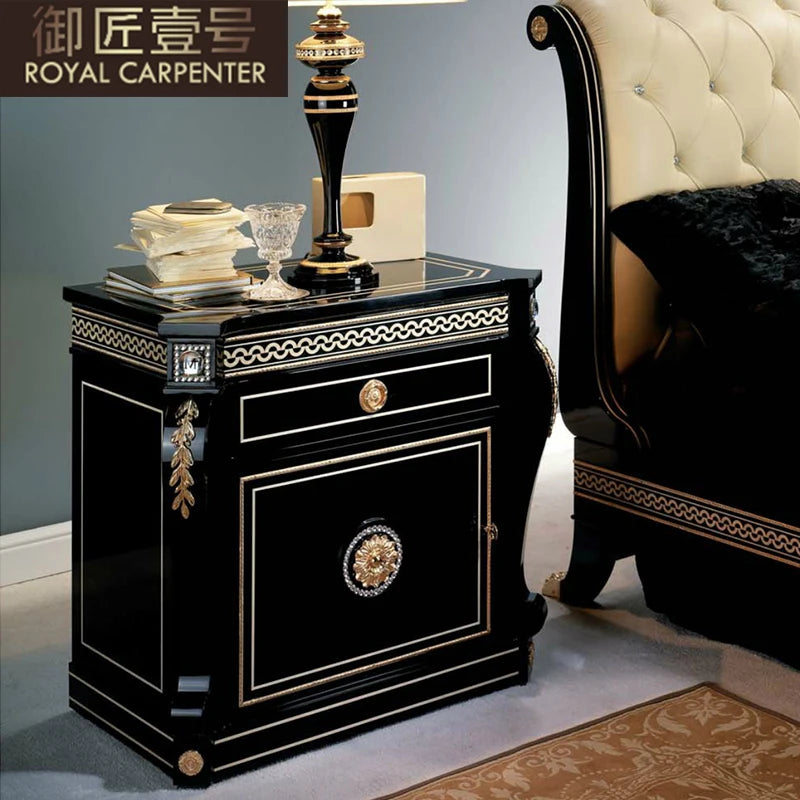 European Style Solid Wood 1.8m Double Bed Carved Princess Design Leather Bed for Master Bedroom Genuine Leather Soft Wedding Bed - Kimlud