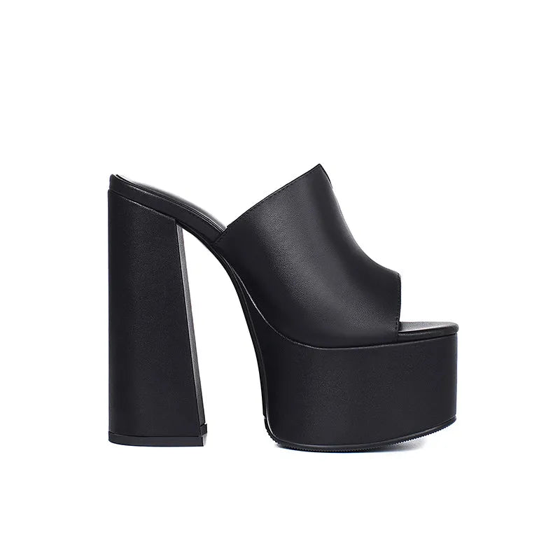 ASUMER 2024 genuine leather sandals women fashion brand thick high heel party Night Club Shoes sexy platform sandals ladies - Kimlud