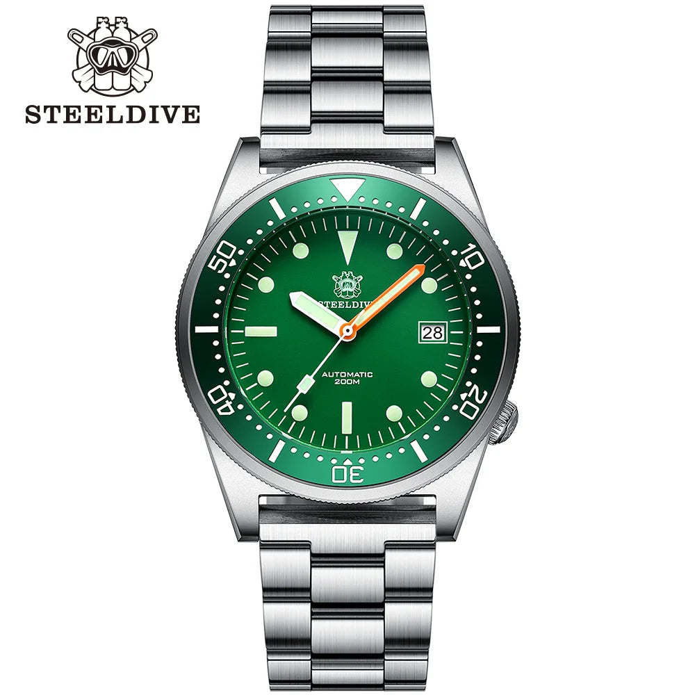 SD1979  New Arrival 2020 Upgraded Version Black Ceramic Bezel Stainless Steel Mens Dive Watch with Signed Crown