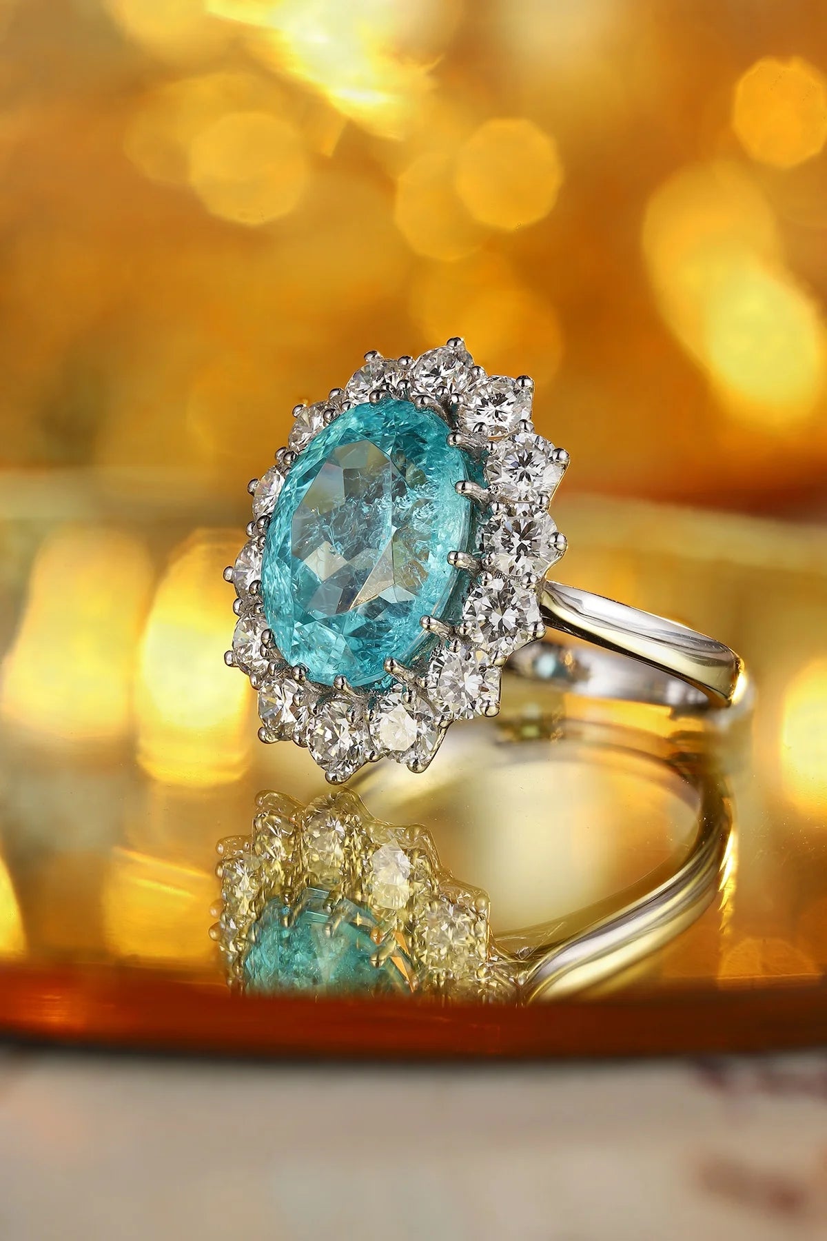 Lanphear Jewelry Platinum Plated Engagement Wedding Ring with Oval Lab-Grown Diamond Halo and Prong Setting | Kimlud...
