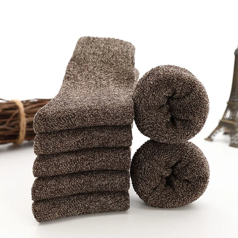 5 Pairs Thicken Socks Men High Quality Towel Keep Warm Winter Socks Cotton Christmas Gift Socks For Man Thermal Size...