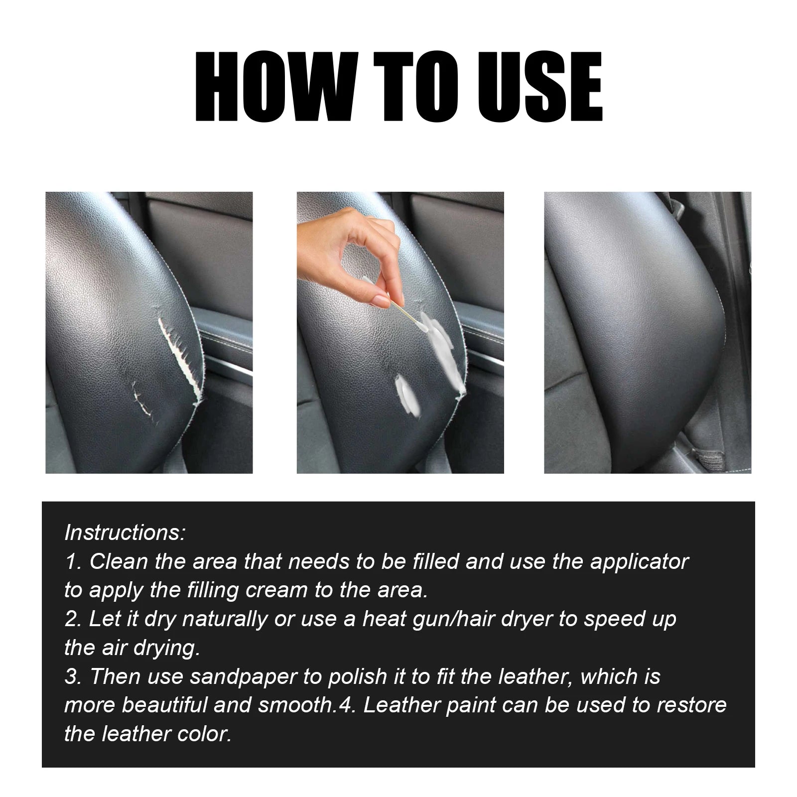 Rayhong Paintable Repair Filler Cream for Car Seat & Sofa Leather Furniture Scratches Care | Kimlud Mid Range Chair