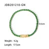 PVD Gold Plated Stainless Steel Green Cubic Zirconia Dainty Snake Butterfly Tennis Link Chain Bracelets Trendy Geometric Style