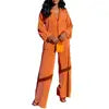Women's Tracksuit Two Piece Sets Loose Long Sleeve Shirt Tops and Wide Leg Pants Elegant Suits _ Summer Casual Female Outfits