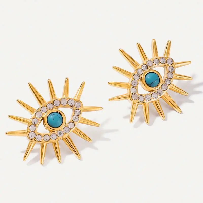 DIY Custom Jewellers Trendy Party Waterproof Tarnish Free 18k Gold Plated Stainless Steel Women Vertical Strips Stud Earrings