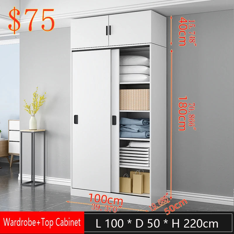 Factory Direct Sales Bedroom Furniture Wooden Sliding Door Wardrobe Wardrobe Simple Modern Factory High-capacity Wholesale