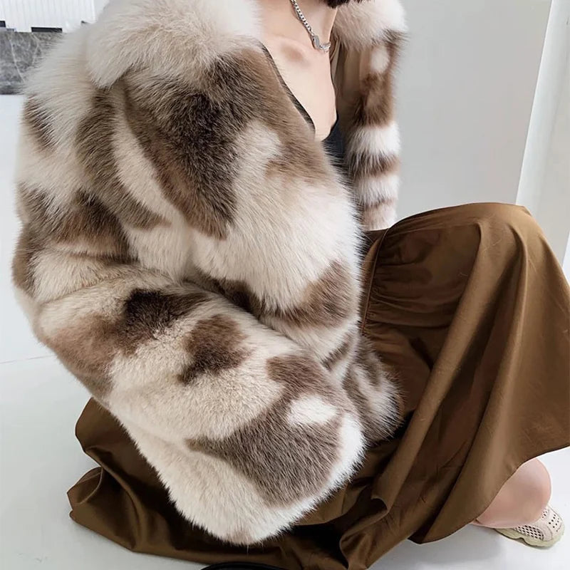 Italian amorous feelings Tuscany lamb fur coat autumn winter new women's fox fur short coat leisure young jacket