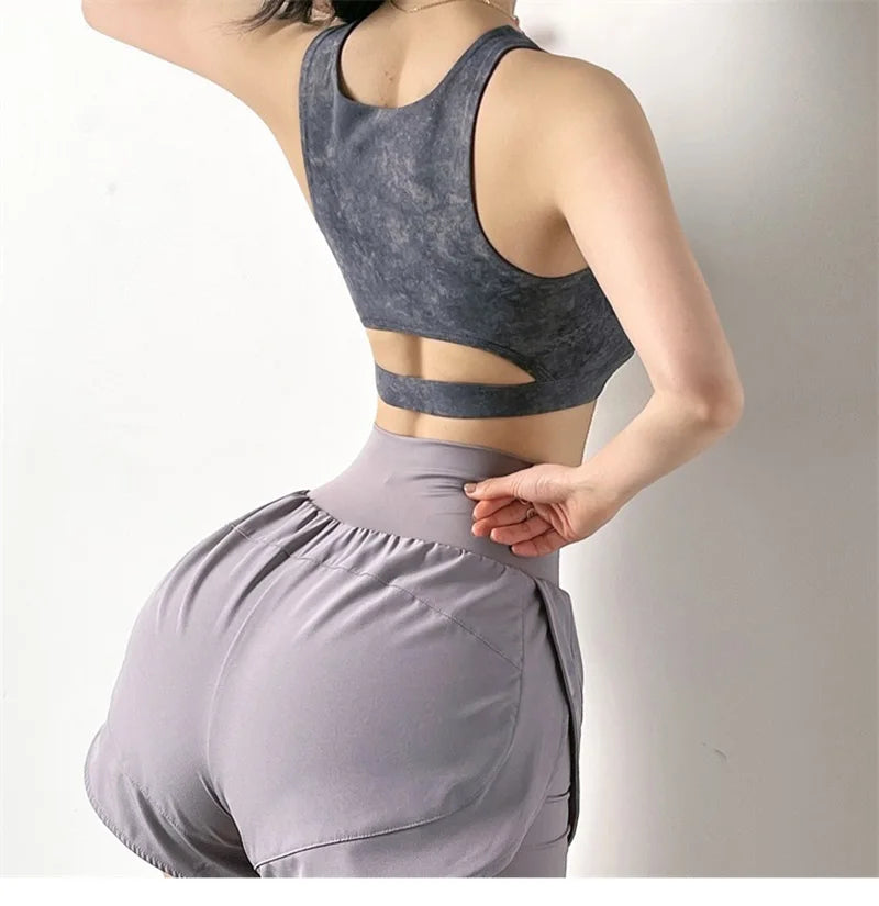 Cloud Hide HOT GIRL Running Sports Bra Fitness Yoga Crop Tank Top Underwear Sexy Women Vest Shockproof Shirt Jogging Sportswear - Kimlud