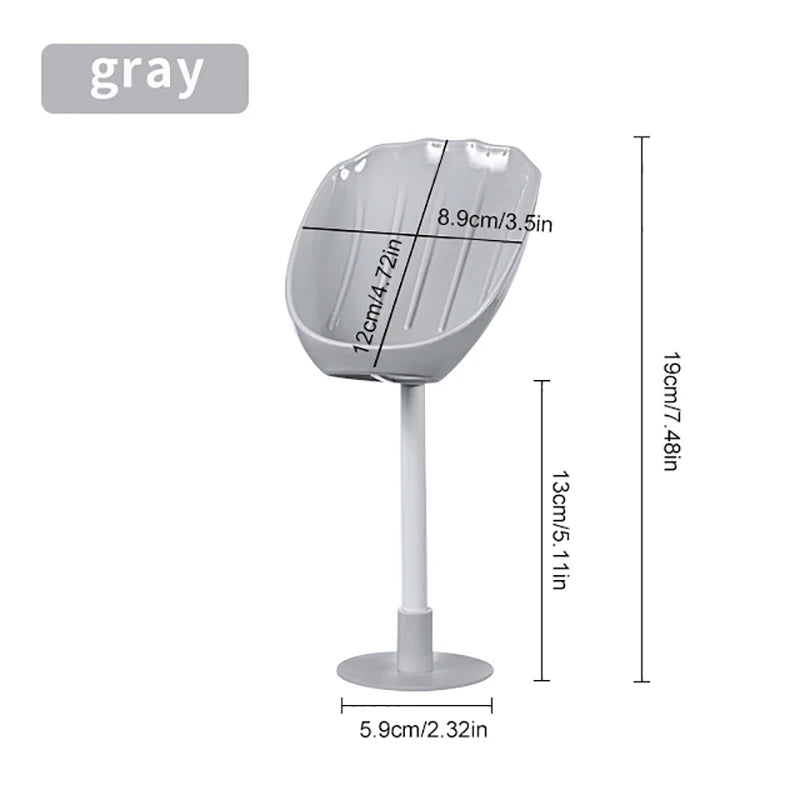 Suction Cup Soap Dish Box For Bathroom Shower Soap Holder with Drain Portable Leaf Shape Toilet Laundry Soap Rack Tray...