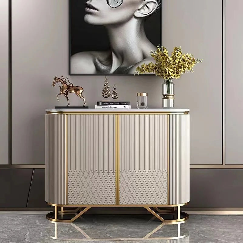 Luxury American-Style Entryway Wall Storage Cabinet Modern Design Panel Wood Shoe Cabinet Living Room Large Home...