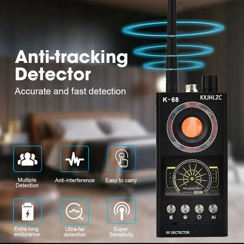 Wireless RF Finder Anti-Spy Camera Detector Bug Locator Radio Scanner Tracker Audio Privacy Security Scanner...