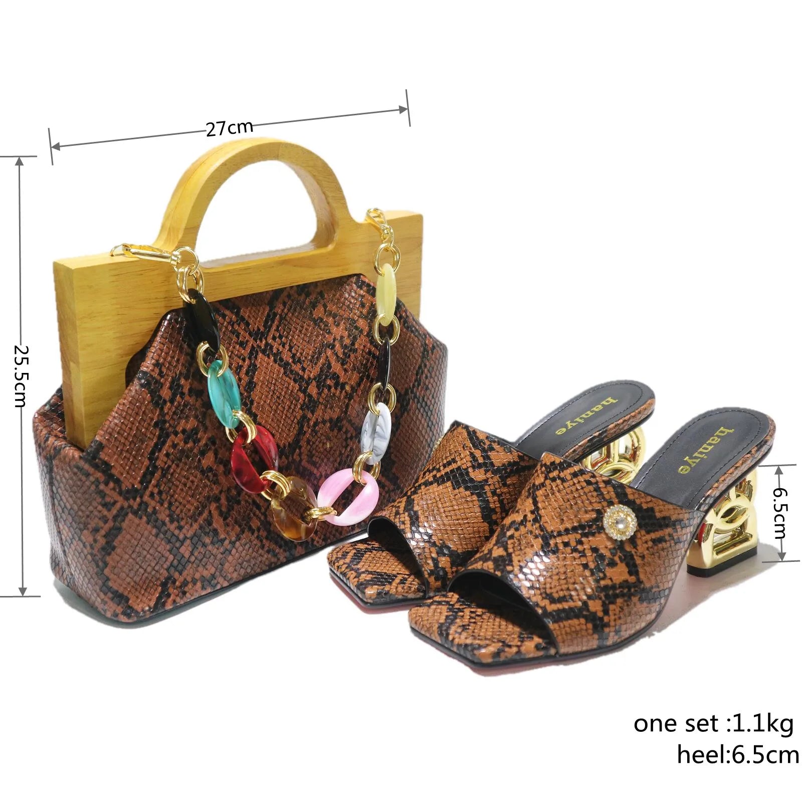 Doershow new come Matching Women Shoe and Bag Set Decorated green Nigerian Shoes and Bag Set Italy Shoes and Bag set...