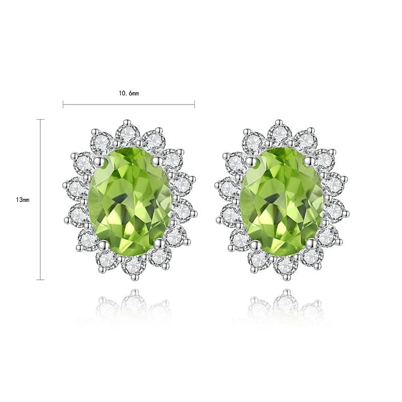 MUSHAN Jewelry Factory Classic Lab Grown Emerald Stud Earrings Simple and Everyday 2.2 Carat 925 Silver Earrings...