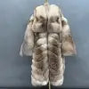 Factory Directly Sell Socialite Wear Top Quality Cross Fox Fur All Fur Collar Coat Jacket Women