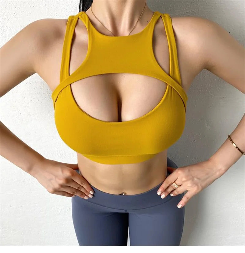 Cloud Hide Super Sexy Women Sports Bra Fitness Yoga Crop Tank Top Underwear Athletic Vest Shockproof Shirt Running Sportswear