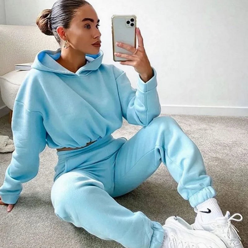Womens 2 Piece Sets Sportswear 2021 New Zipper Tracksuit Women Tracksuit Two Piece Set Casual Sport Suit Lounge Wear Tracksuit - Kimlud