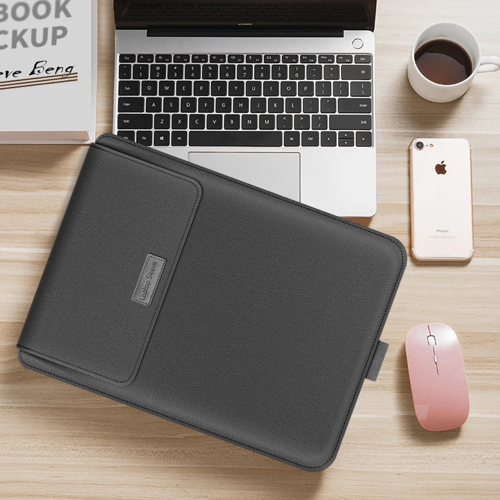 PU Stand Cover For Macbook Pro 16 Case 2023 M3 Laptop Sleeve For Macbook Air 13 Case 2022 M2 Pro 14 15.3 Air Matebook...