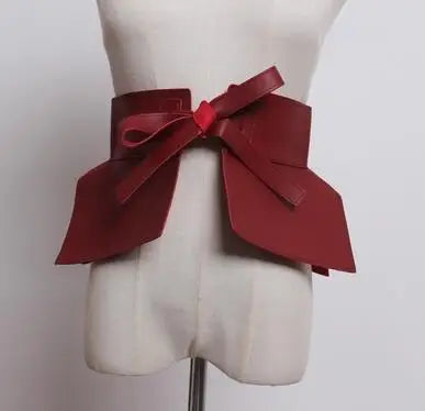 Women's Runway Fashion PU Leather Cummerbunds Female Dress Corsets Waistband Belts Decoration Wide Belt TB1815 | Kimlud...