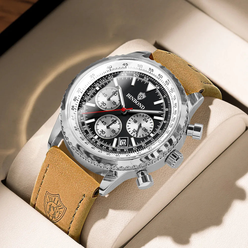 Binbond B6606 6606 Fashion Business Sports Luminous Classic Quartz Watch 30M Waterproof Calendar Creative Clock Men's Wristwatch