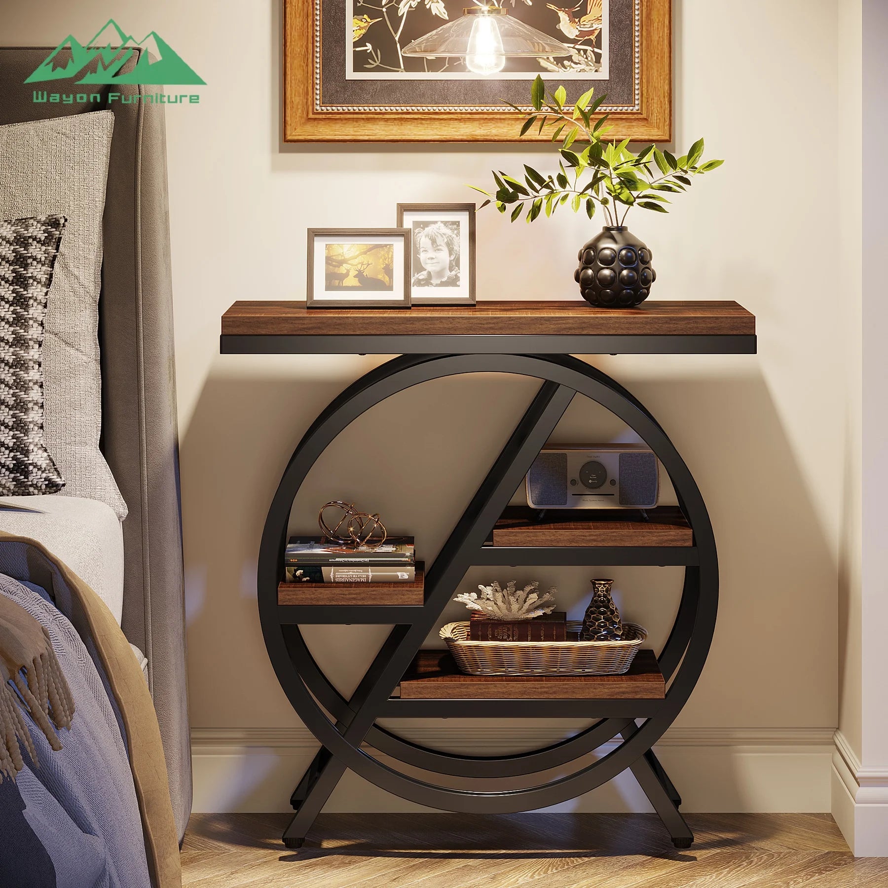 Wayon Modern Luxury Solid Wood Metal Console Table Living Room Entry Hallway Decorative Storage Apartment Furniture |...