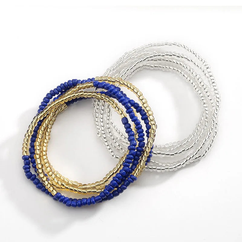 2 Pcs Sexy Summer Waist Bead Chains African Belly Beads Colorful Beach Bikini Body Belly Chain Elastic Jewelry for Women Girls - Kimlud