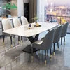Wayon Modern Sintered Stone Dining Table with X-Shaped Metal Legs Luxury Small Apartment Furniture - Kimlud