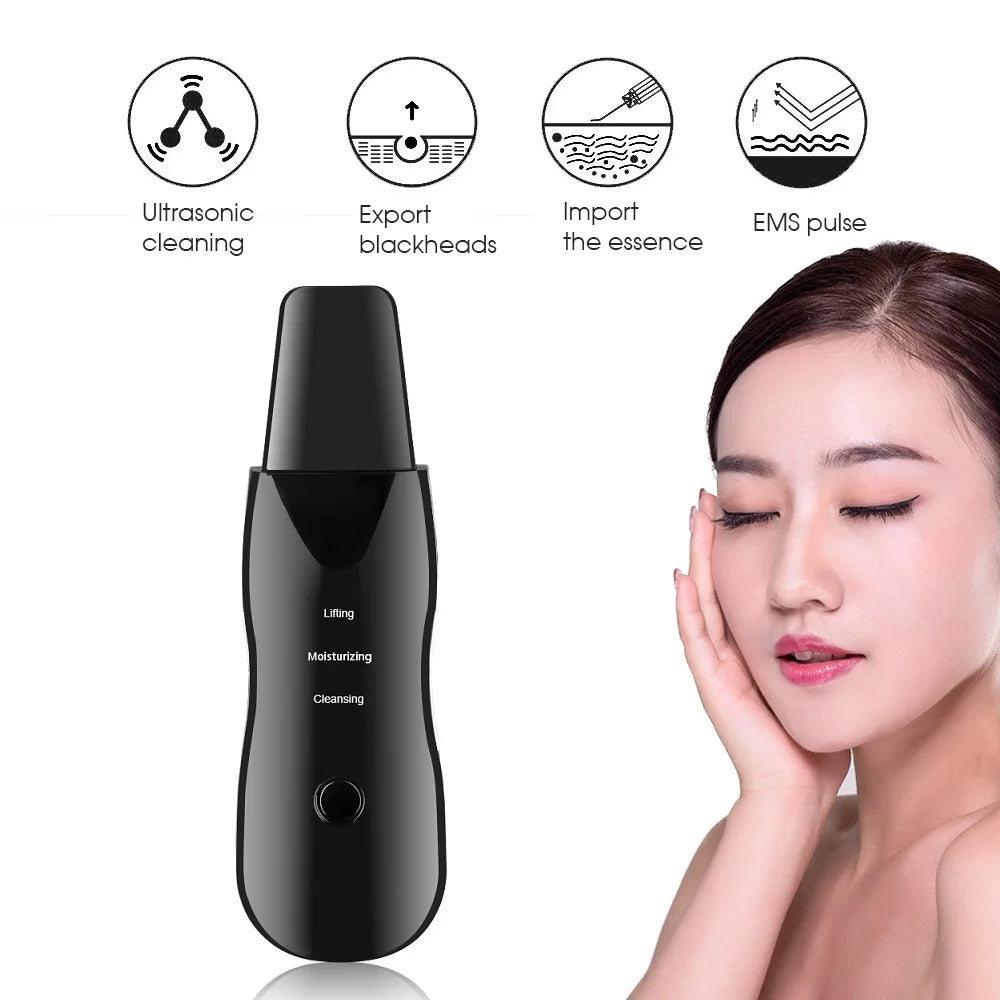 Vibration Face Skin Scrubber Blackhead Remover Facial Pore Cleaner Face Lifting Deep Clean Face Skin Tool Vibration Face...