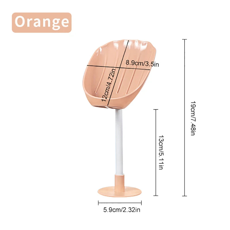 Suction Cup Soap Dish Box For Bathroom Shower Soap Holder with Drain Portable Leaf Shape Toilet Laundry Soap Rack Tray...