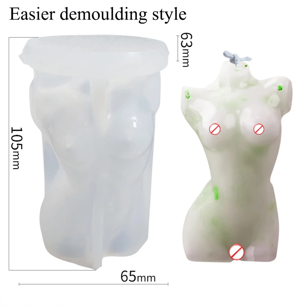 3D Body Silicone Candle Mold DIY Creative Men Women Human Plaster Epoxy Resin Aromath Soap Molds Art Craft Home Decoration