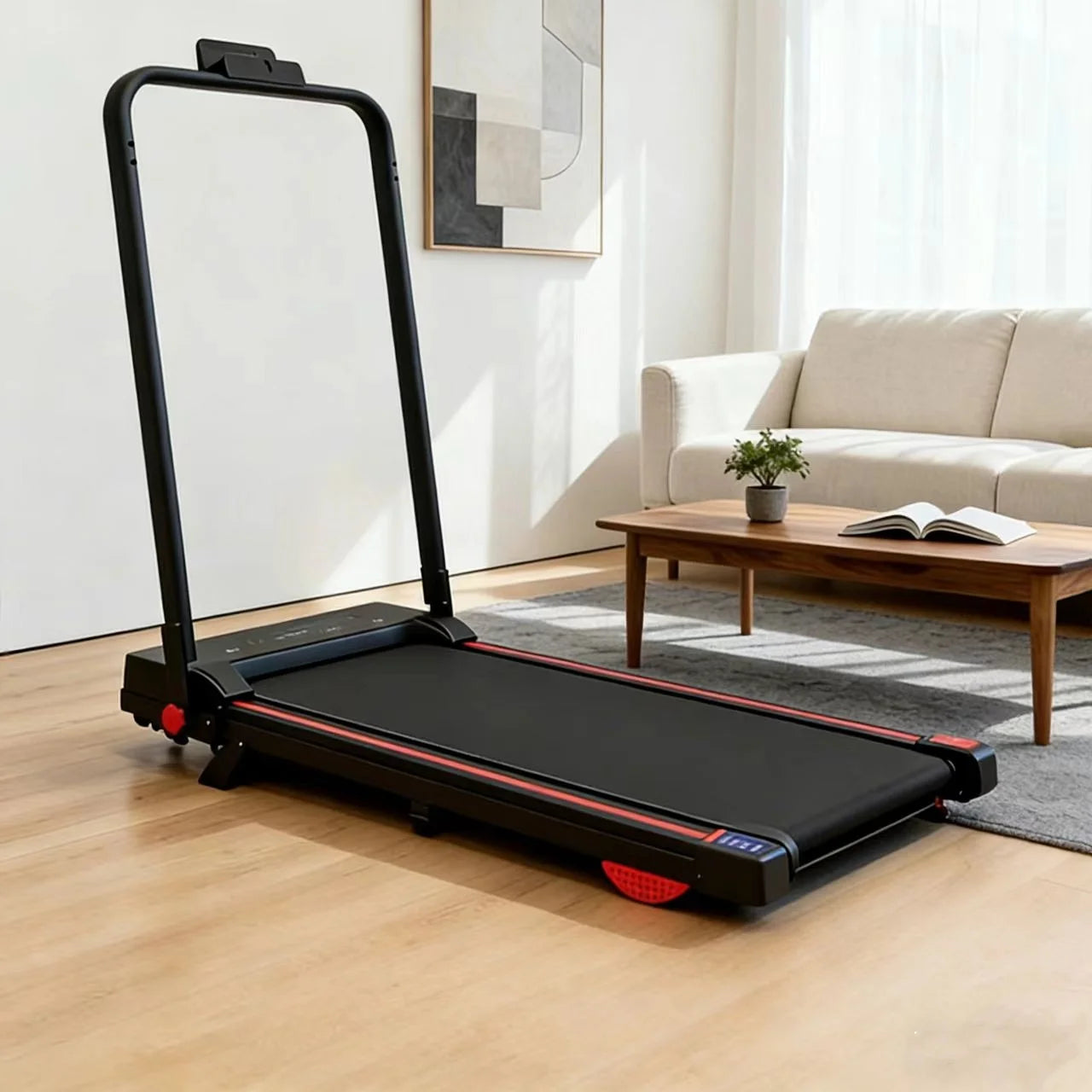 Best Selling Foldable Treadmill with Handle Bar Lightweight Folding Silent Treadmill 2 in 1 Portable Treadmills for Home...