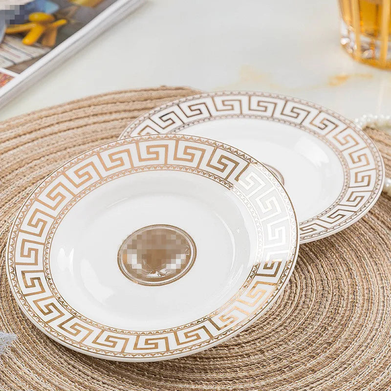 Hot Sale 60 Pcs Western Royal Home Hold Ceramic Dinnerware Sets | Kimlud Luxury Table