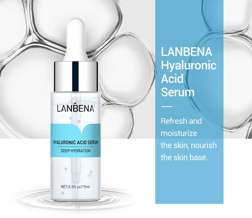 LANBENA Hyaluronic Acid Serum Snail Essence Face Cream Moisturizing Acne Treatment Repair Whitening Anti-Aning Winkles10PCS