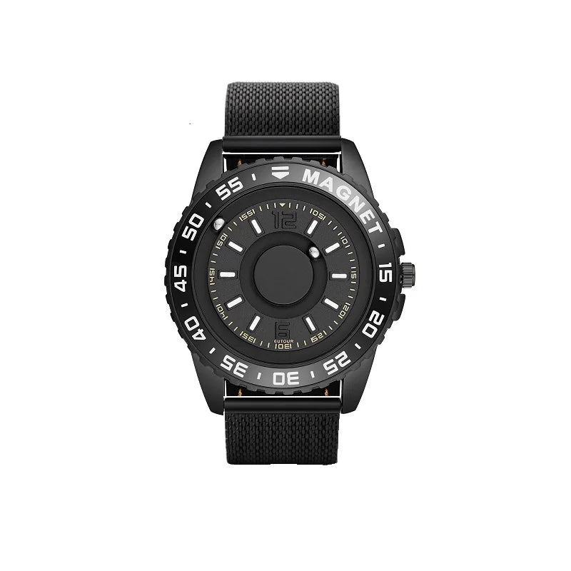 NEW EUTOUR Watch Men Innovative Magnet Ball Show Quartz Men Watch Genuine Leather Canvas Steel Strap Watches Relogio Masculino