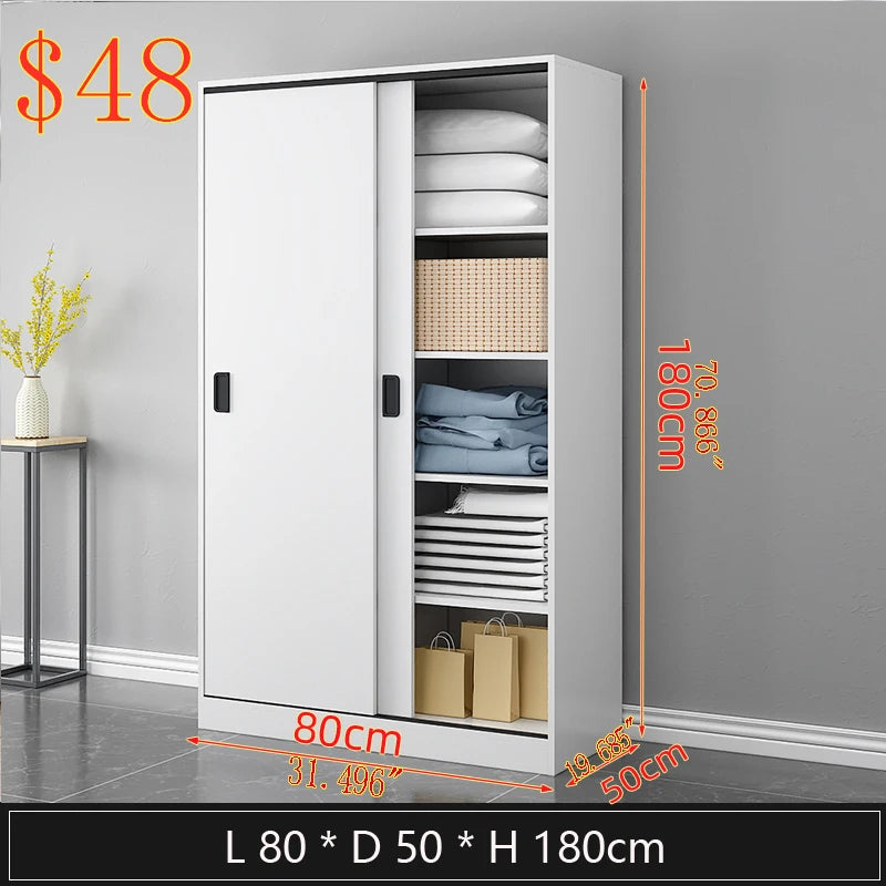 Modern Minimalist Bedroom Furniture Wooden Wardrobe Clothing Closet Cabinet Combination Closet Cupboard Bureau Armoire...