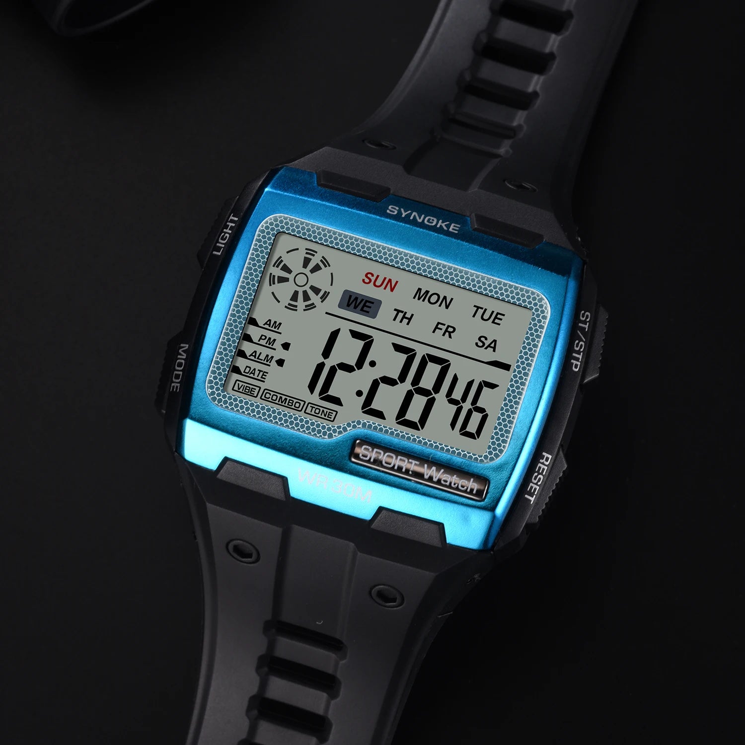 SYNOKE Brand Sport Digital Watch Men Watch New Upgrade Waterproof Square Electronic Watches Male WristWatch Style Clock